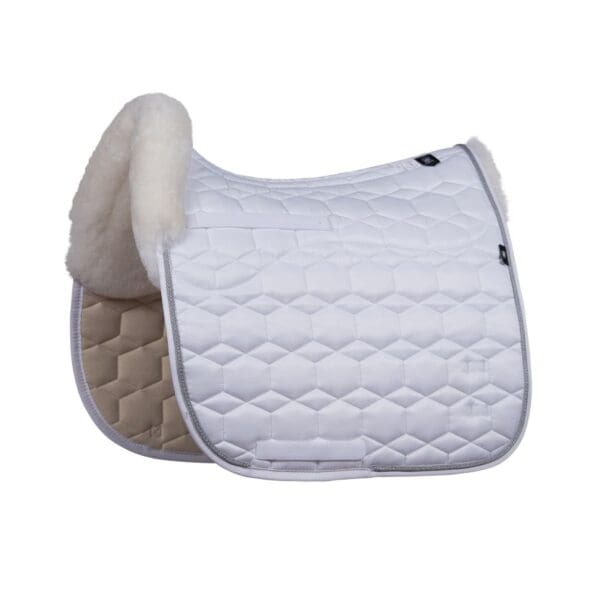Mattes Dekje Dressuur Wit + aluminium - bont voor