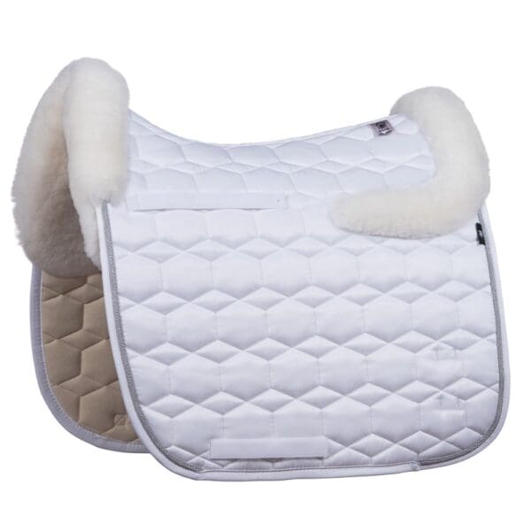 Mattes Dekje Dressuur Wit Aluminium - bont voor & achter