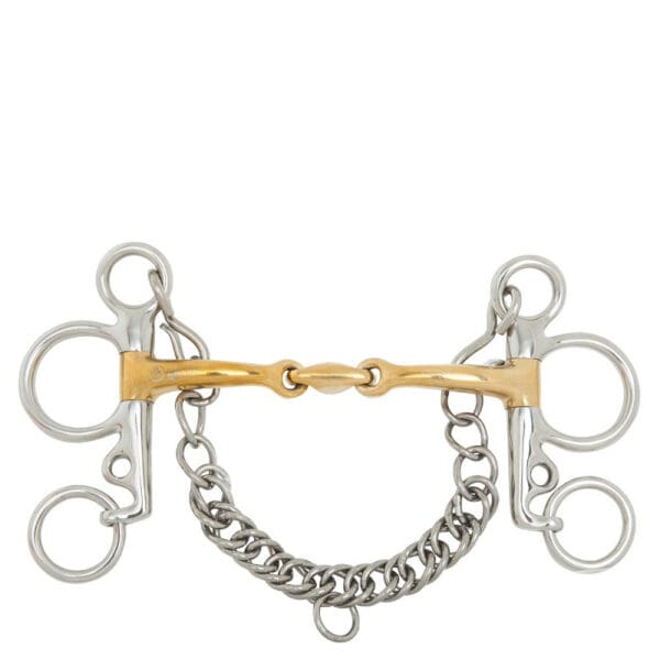 BR dubbel gebroken Baby Pelham bit Soft Contact 14 mm