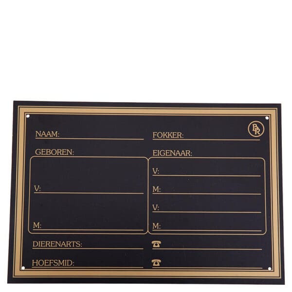 BR stalplaat met Naam