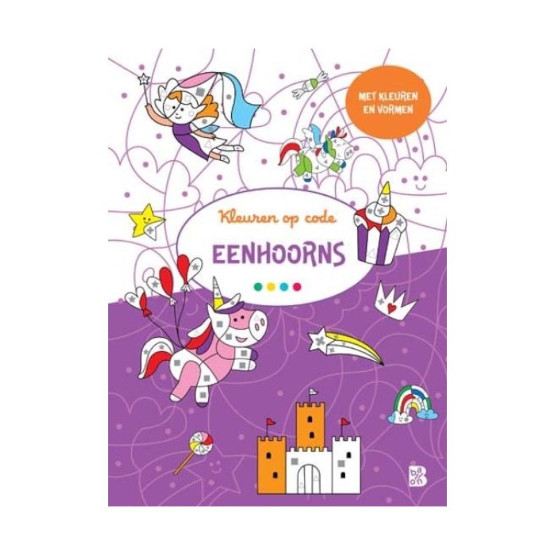 Kleuren op code: Eenhoorns – Kleurplaten
