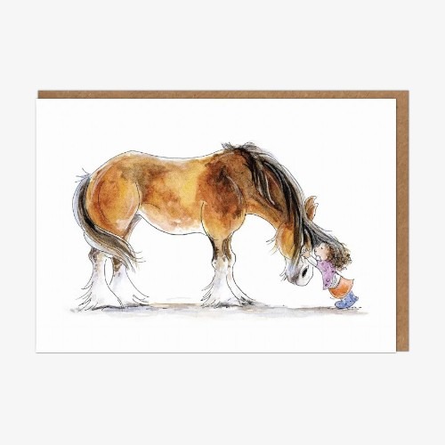 Wenskaart Pony Nut Clysedale Knuffel