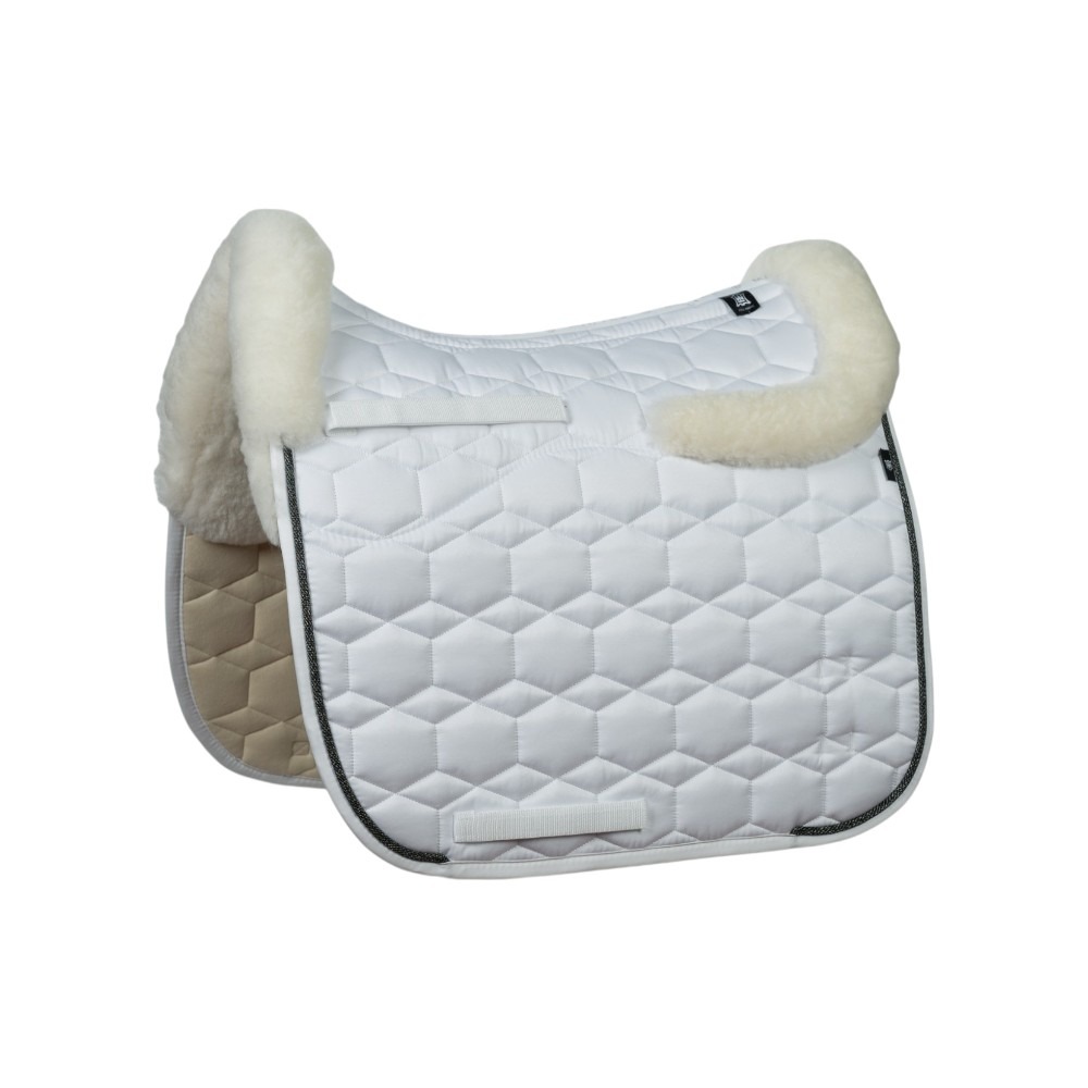 Mattes Wedstrijd Dekje - met bont - voor & achter - Wit/Zwart