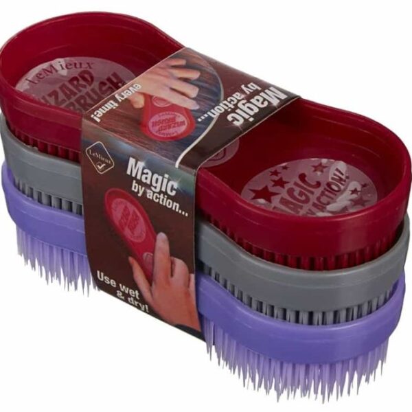 LeMieux Magic Borstel Trio Burgundy/Grey/Purple