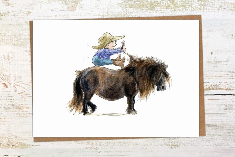 Wenskaart Pony Nut - GO knop