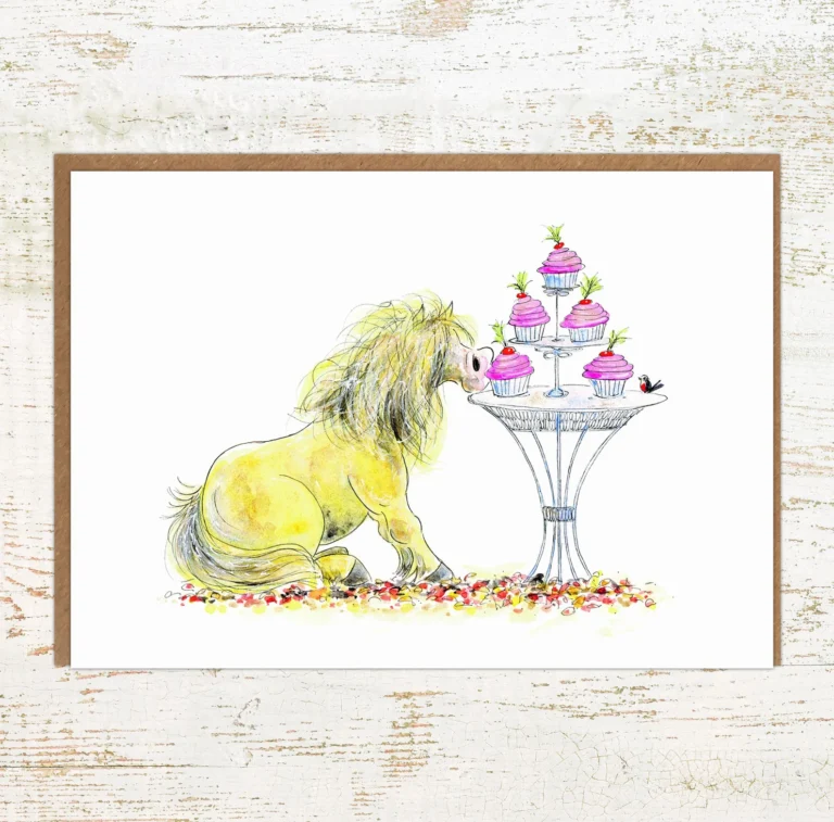 Wenskaart Pony Nut - High tea