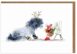 Wenskaart Pony Nut - Santa's Helper