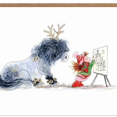 Wenskaart Pony Nut - Santa's Helper