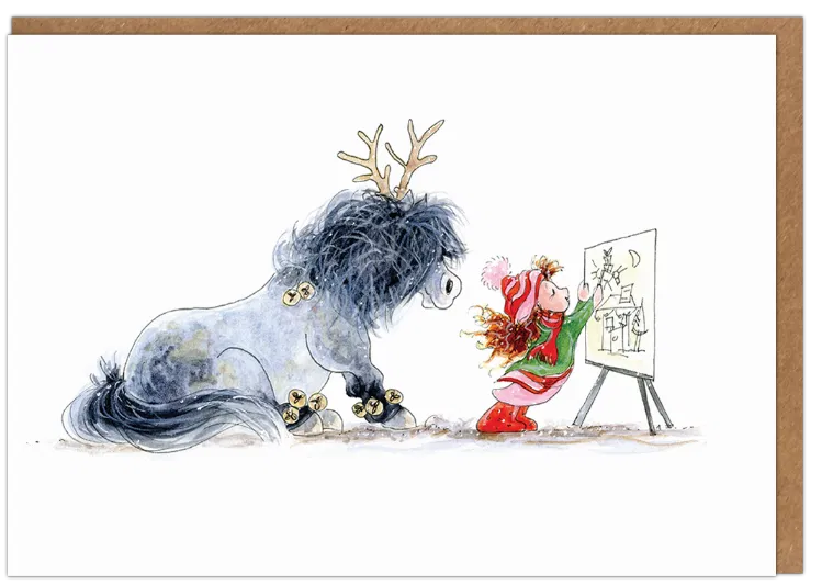 Wenskaart Pony Nut - Santa's Helper