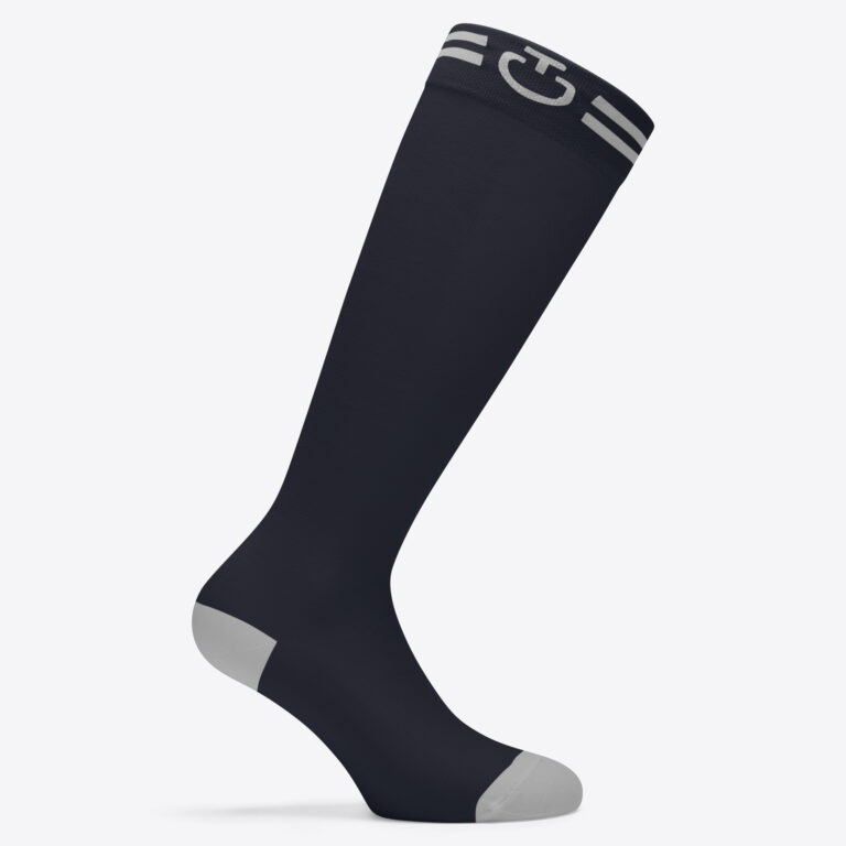 Cavalleria Toscana Sokken Jacquard Logo Navy Unisex