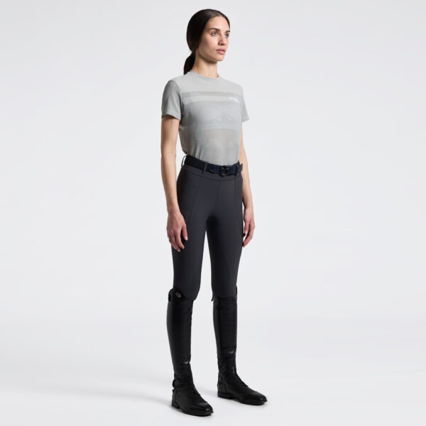 Cavalleria Toscana T-Shirt Perforated Insert SS 5T00 Belgian Block Dames