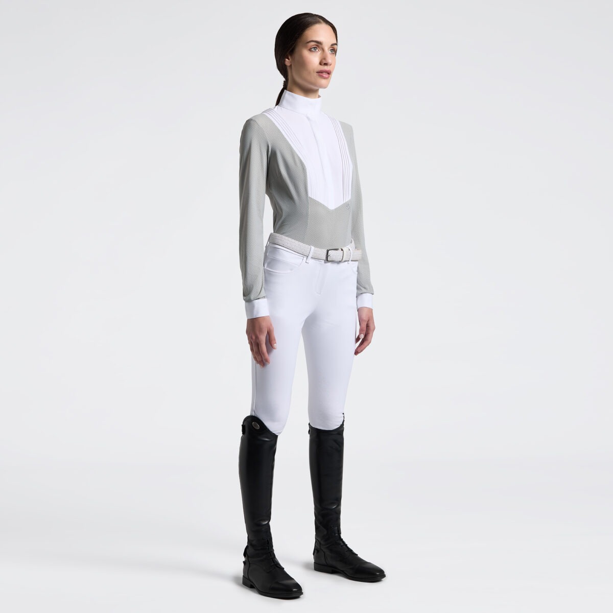 Cavalleria Toscana Wedstrijdshirt American LS Belgian Block 5T00 Dames