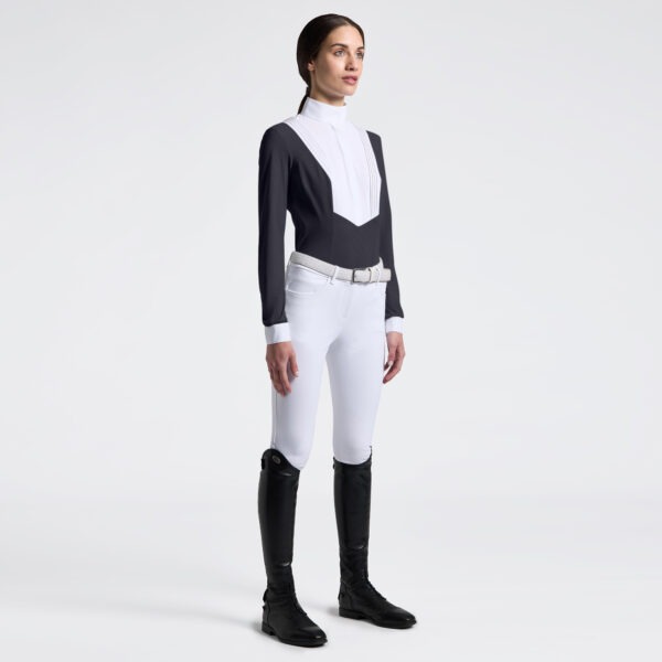 Cavalleria Toscana Wedstrijdshirt American LS Charcoal 7Q00 Dames