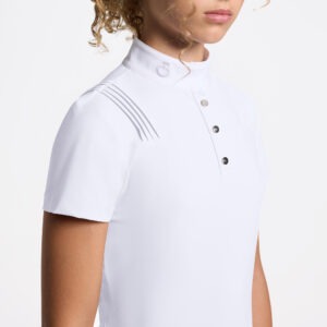 Cavalleria Toscana Westrijdshirt Jersey Pleated SS 0001 White Meisjes