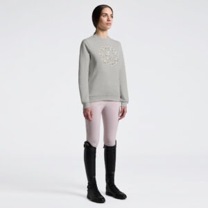 Cavalleria Toscana Sweatshirt Belgian Block Cotton Floral Embroidery Crew Neck 5T00