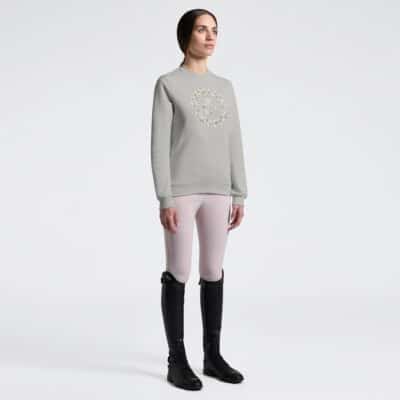 Cavalleria Toscana Sweatshirt Belgian Block Cotton Floral Embroidery Crew Neck 5T00