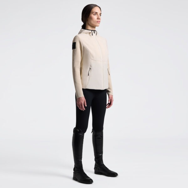 Cavalleria Toscana Jas Hybrid Lightweigh Tech Knit Hooded Beige/White