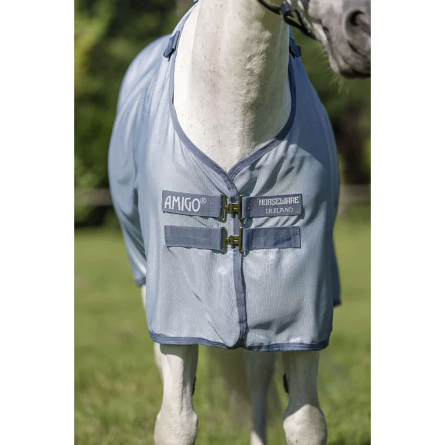 Amigo Vliegendeken Bug Rug Plus Pony Heather Blue - afneembare hals