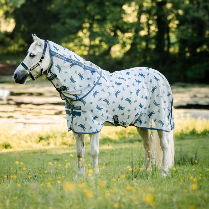 Amigo Vliegendeken Bug Rug Plus Pony Dragonfly Print - afneembare hals