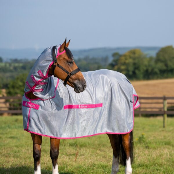 Bucas vliegendeken Buzz-Off & Neck LIMITED Blue/blossom