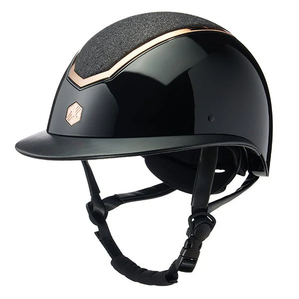 Charles Owen Kylo Sparkly Black Gloss Wide Peak Mips