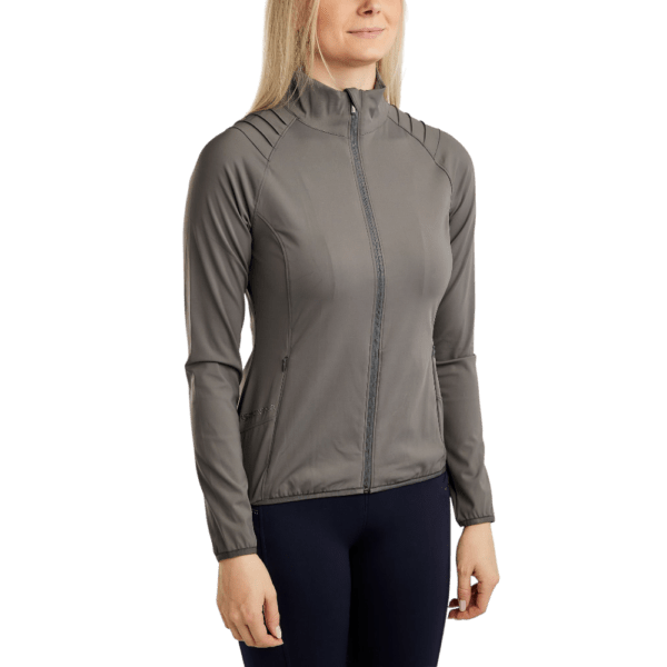 Montar Vest Pearl Pintucks and Gun Metal Crystals Grey