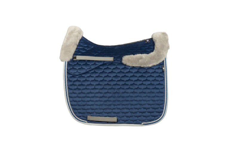 Mattes Bont Dekje Velvet Blauw/Grijs Dressuur rand voor & achter