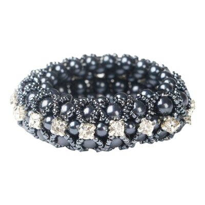 Horka Haarknotband Crystal Pearl Blauw