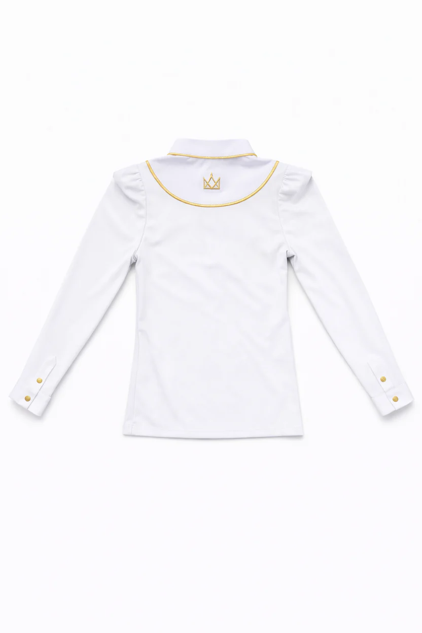 Valentina Equestrian Wedstrijdshirt LS Wit meisjes