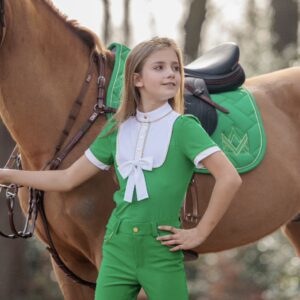 Valentina Equestrian Wedstrijdshirt SS Groen meisjes