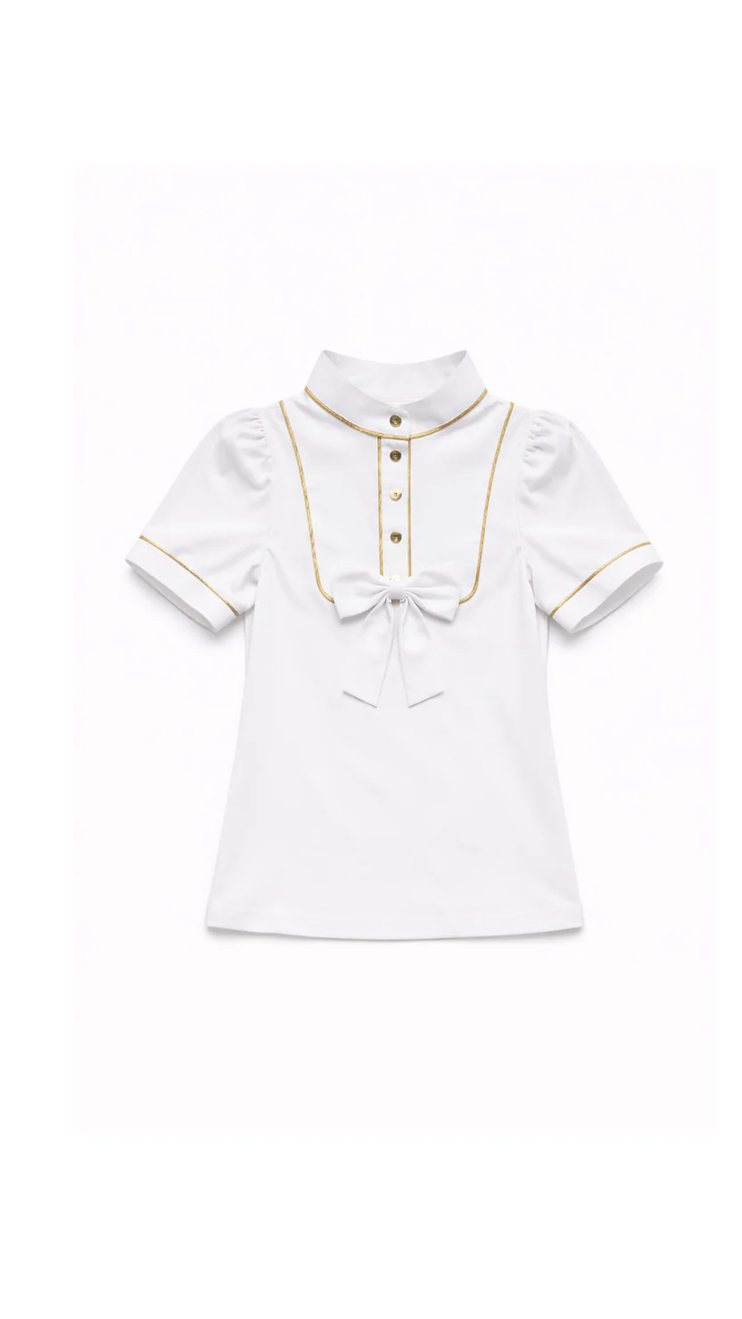 Valentina Equestrian Wedstrijdshirt SS Wit meisjes