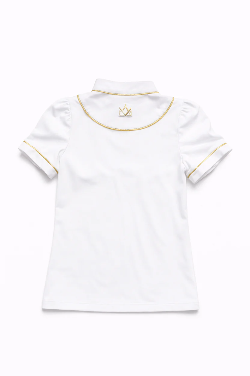 Valentina Equestrian Wedstrijdshirt SS Wit meisjes