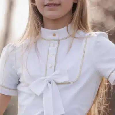 Valentina Equestrian Wedstrijdshirt SS Wit meisjes