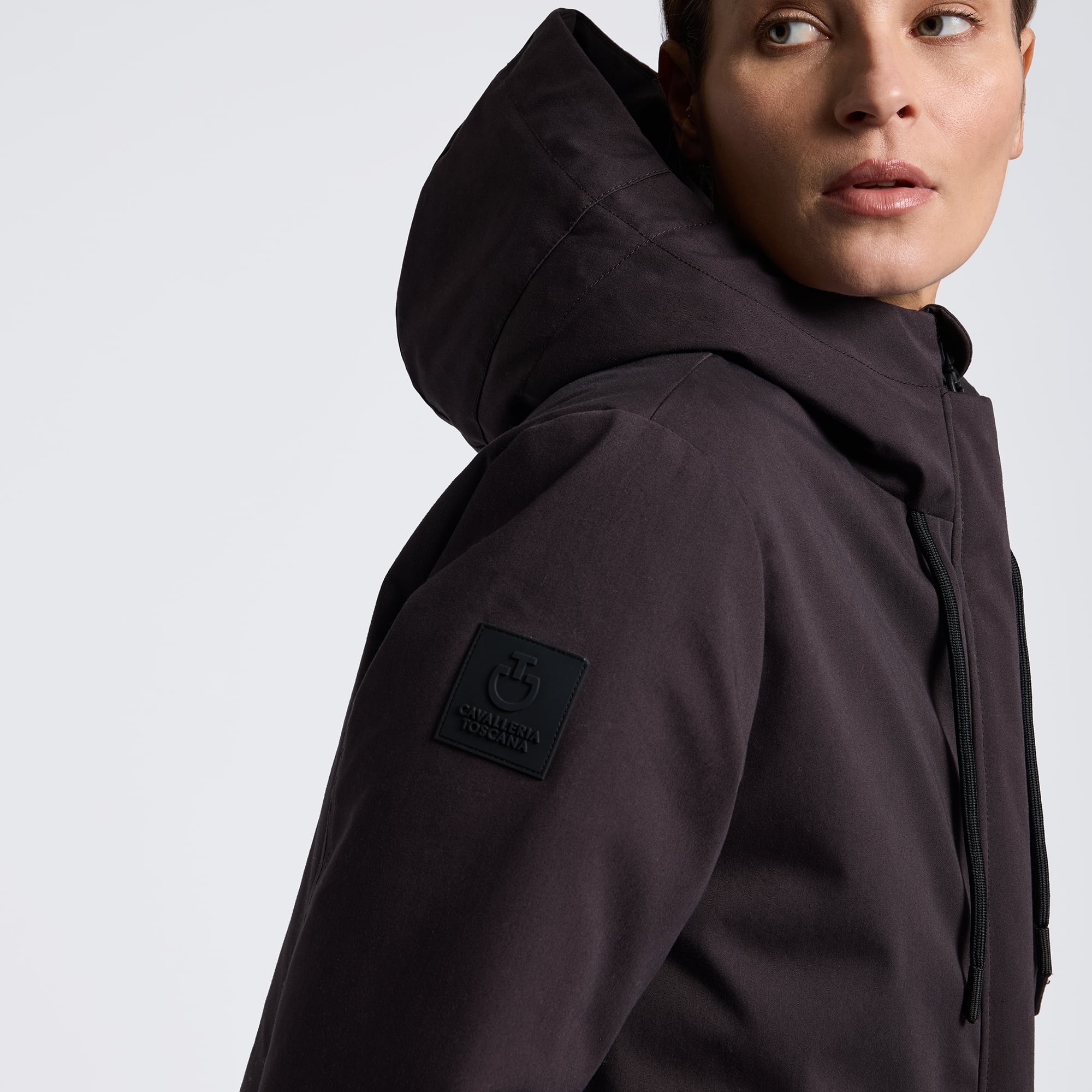 Cavalleria Toscana CT Hooded Down Filled Long Nylon Parka Espresso Dames