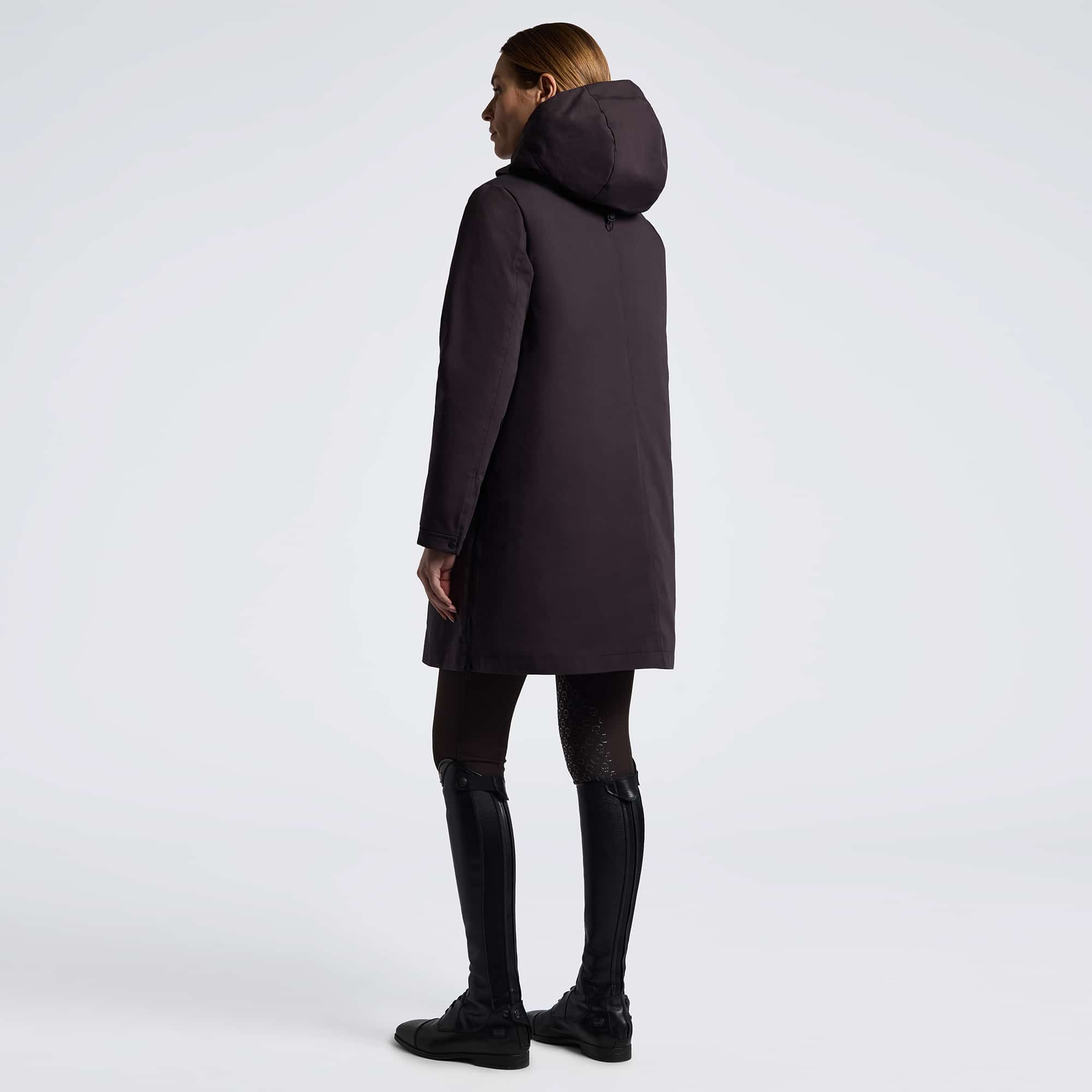 Cavalleria Toscana CT Hooded Down Filled Long Nylon Parka Espresso Dames