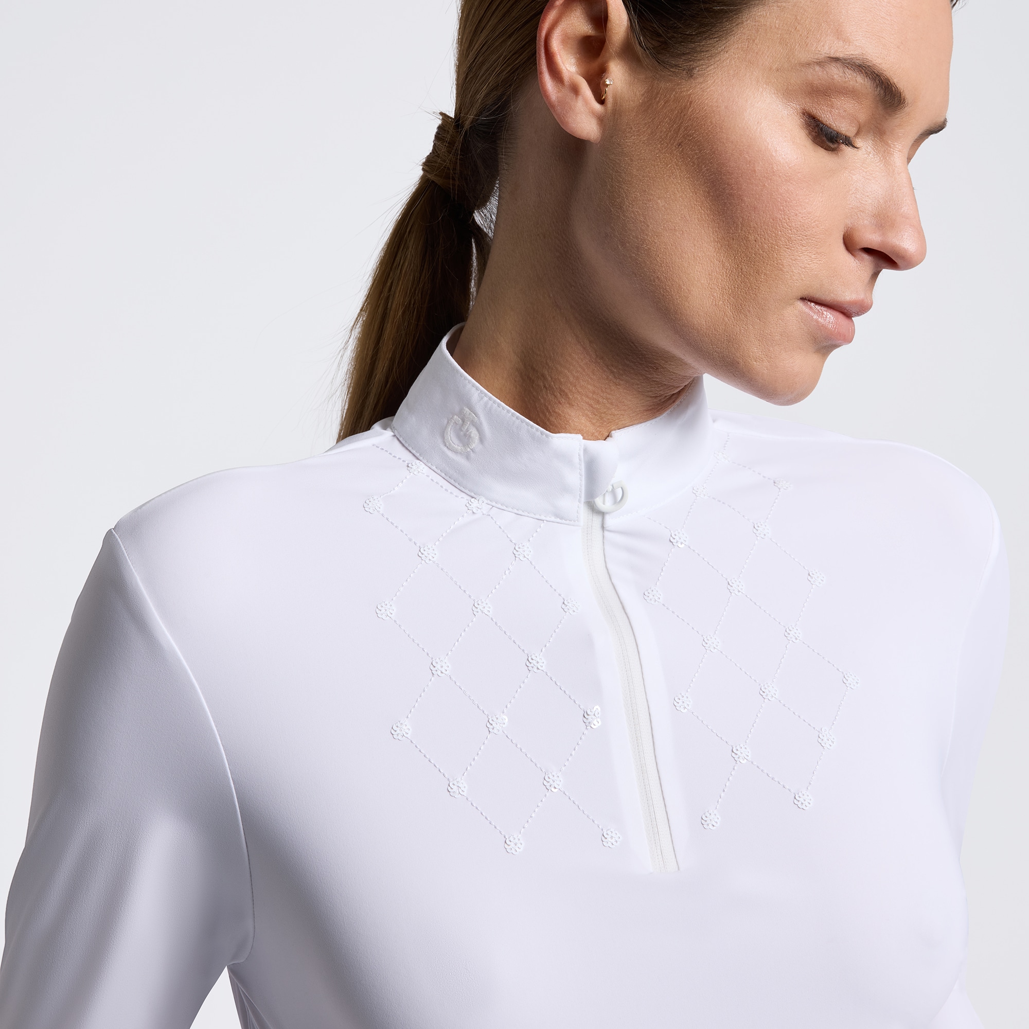 Cavalleria Toscana Wedstrijdshirt LS wSequins Bib