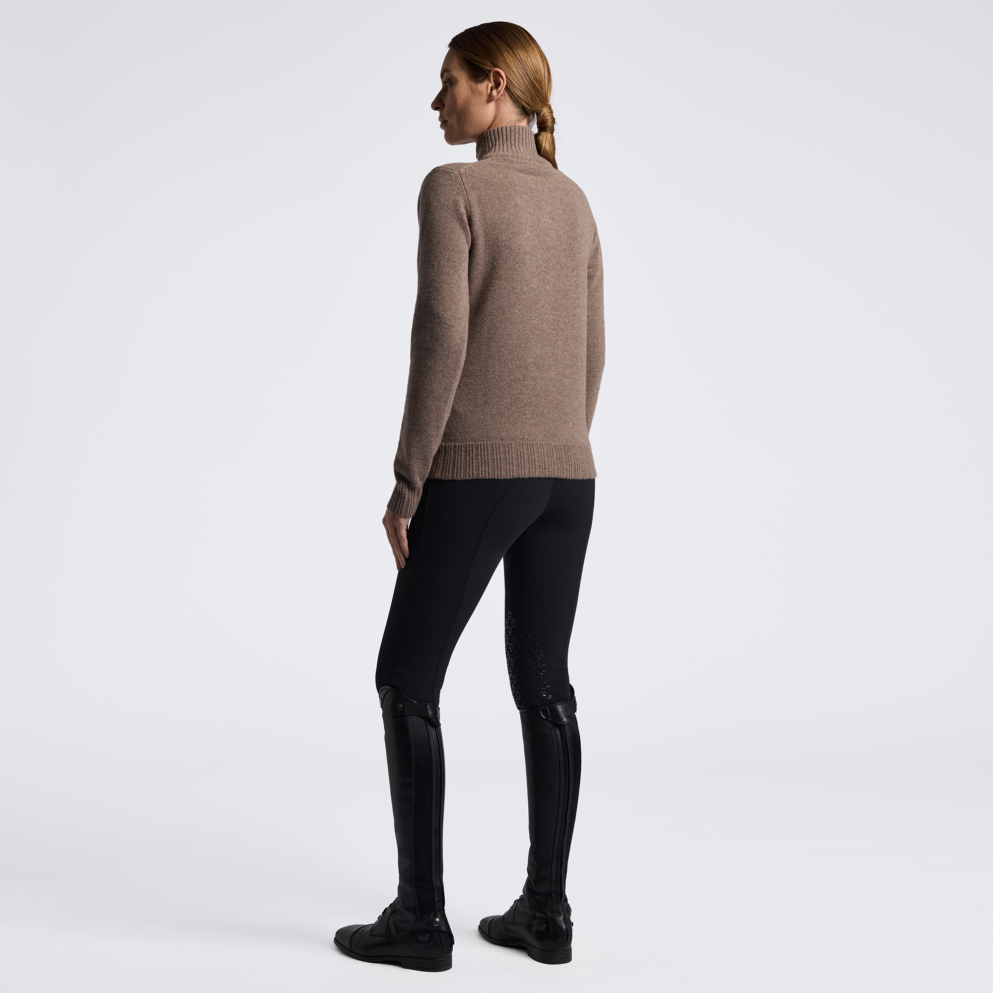 Cavalleria Toscana Pure Wool Half Zip Turleneck Sweater Dames
