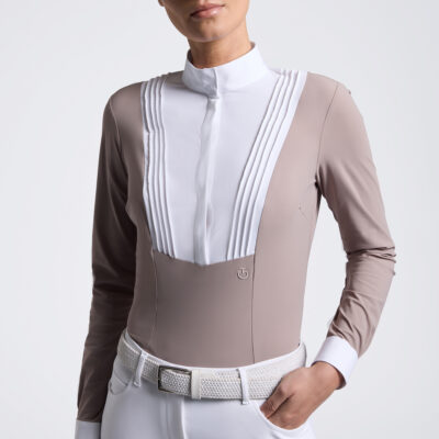 Cavalleria Toscana wedstrijdshirt American LS Dames 1A00 Creme