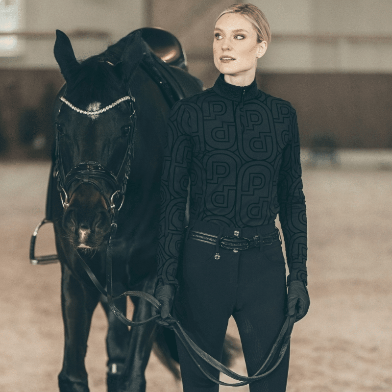 Pikeur Shirt Zip Print 2284 Selection Zwart