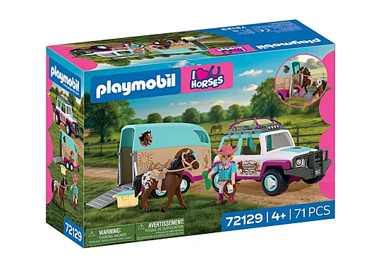 PlayMobil Terreinwagen met paardentrailer 72129