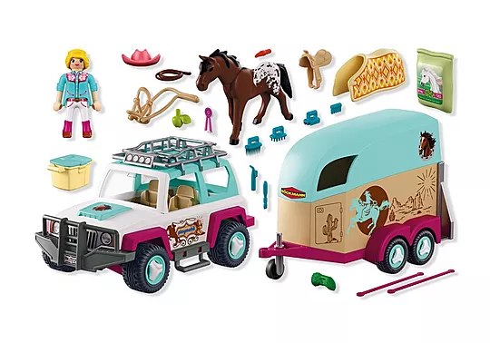 PlayMobil Terreinwagen met paardentrailer 72129