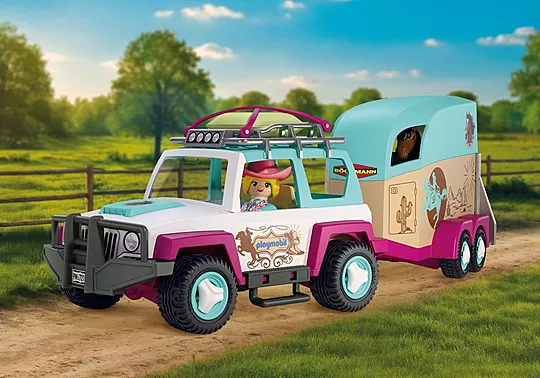 PlayMobil Terreinwagen met paardentrailer 72129