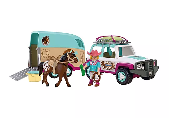 PlayMobil Terreinwagen met paardentrailer 72129