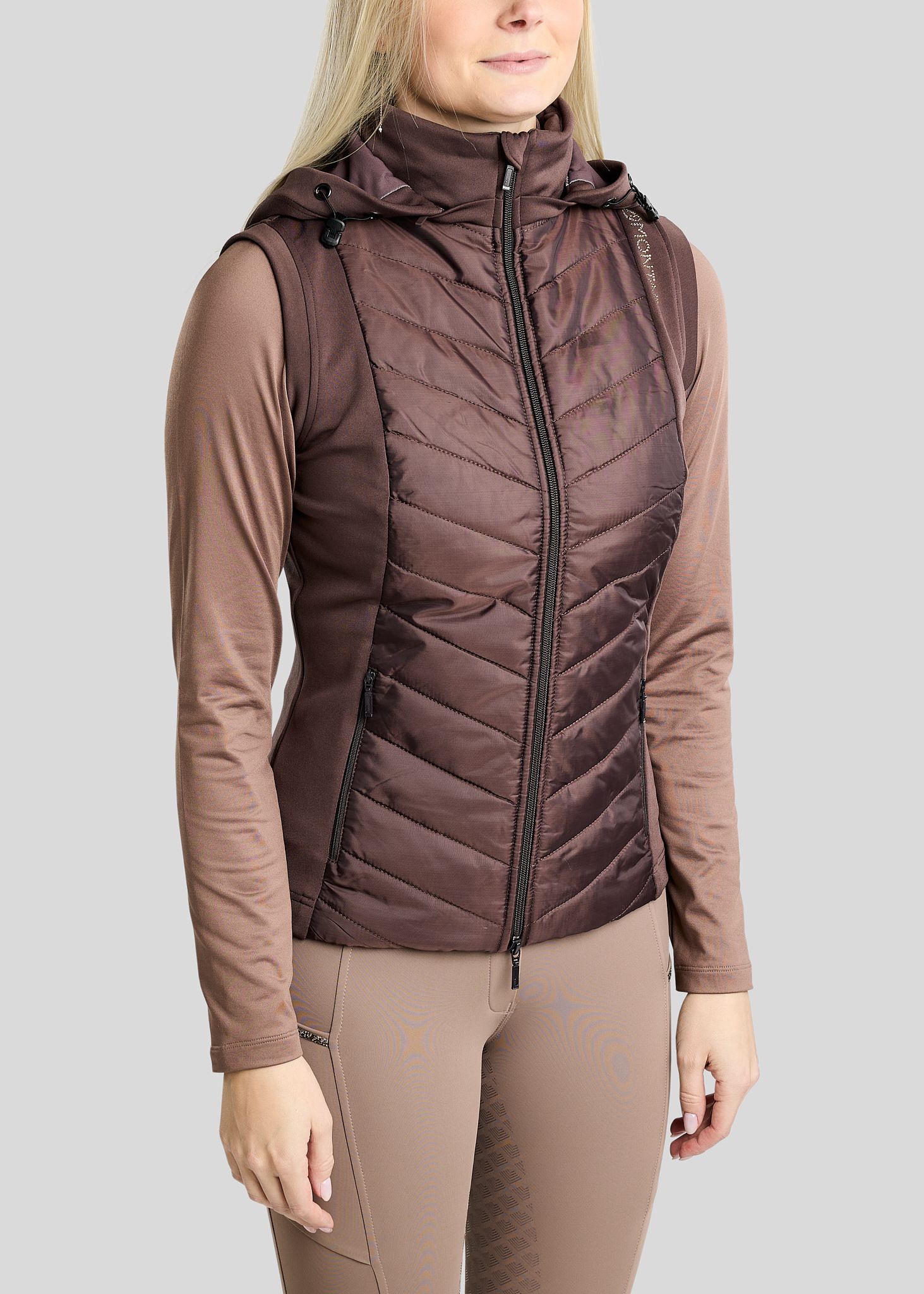Montar MoEverline Hybrid Bodywarmer Golden Quartz Crystals – Black Peony
