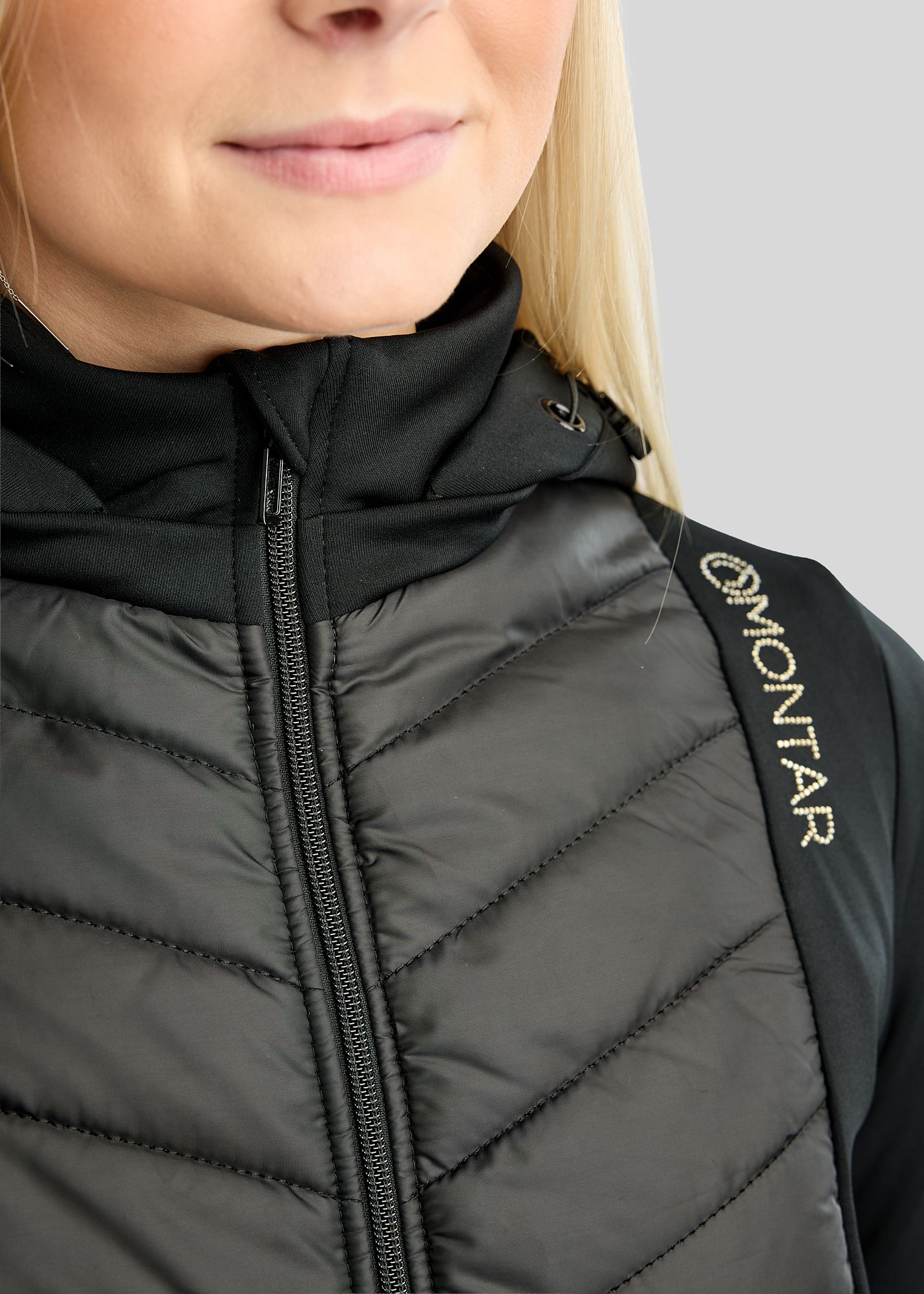 Montar MoEverline Hybrid Jacket w. Detachable Hood and Golden Quartz Crystsals - Black