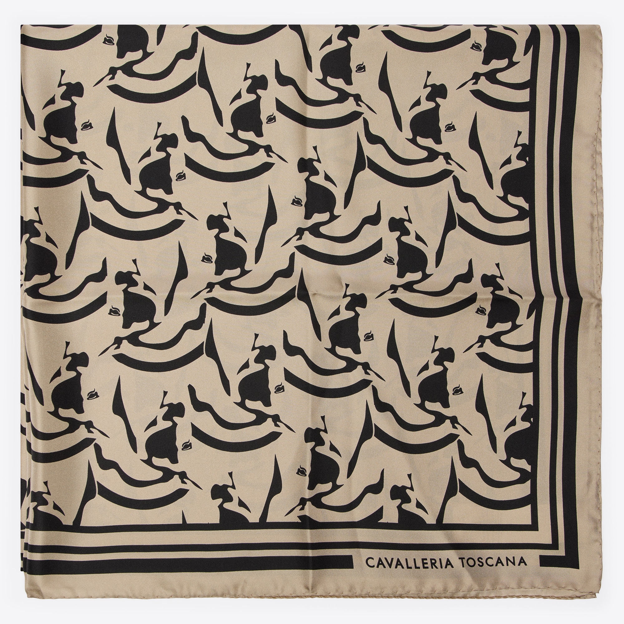Cavalleria Toscana CT Horses Pattern Silk Foulard 1F99 - Afbeelding 2
