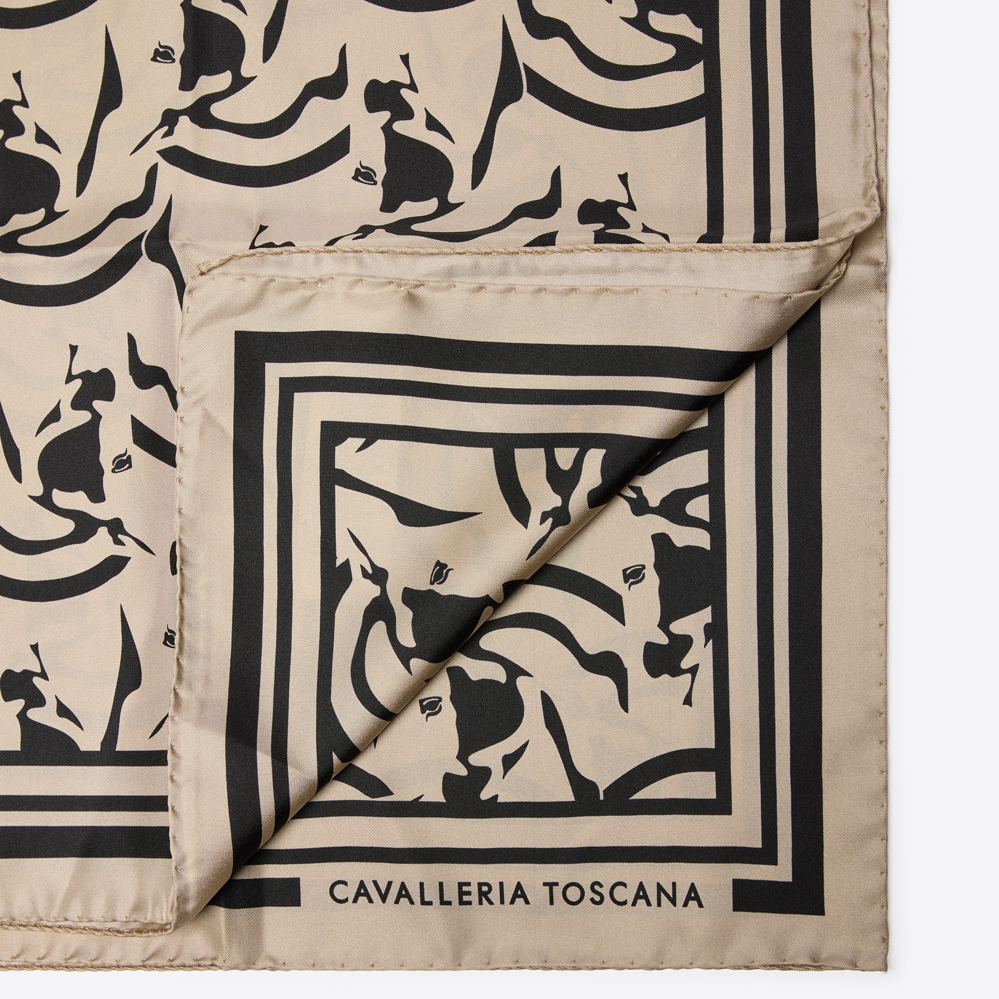 Cavalleria Toscana CT Horses Pattern Silk Foulard 1F99