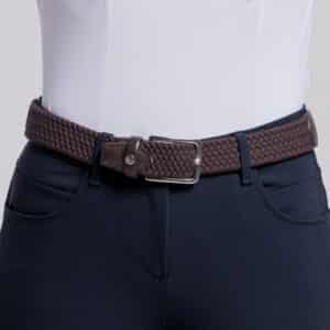 Cavalleria Toscana CT Leather and Wool Elastic Riem Dames Espresso