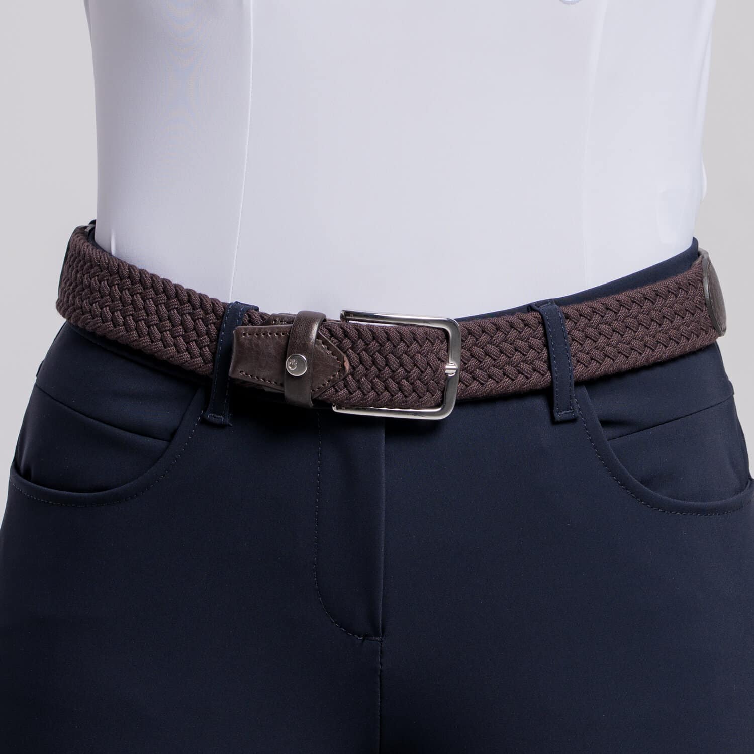 Cavalleria Toscana CT Leather and Wool Elastic Riem Dames Espresso