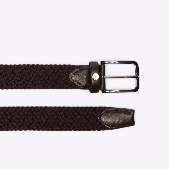 Cavalleria Toscana CT Leather and Wool Elastic Riem Dames Espresso